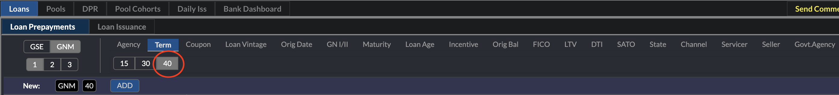 Selecting ET Loans by Term