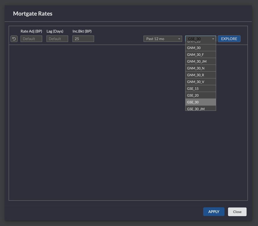 Rate Series Selection