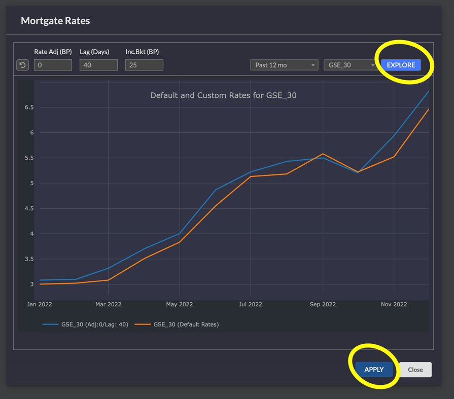 Rate Adjustment Interface